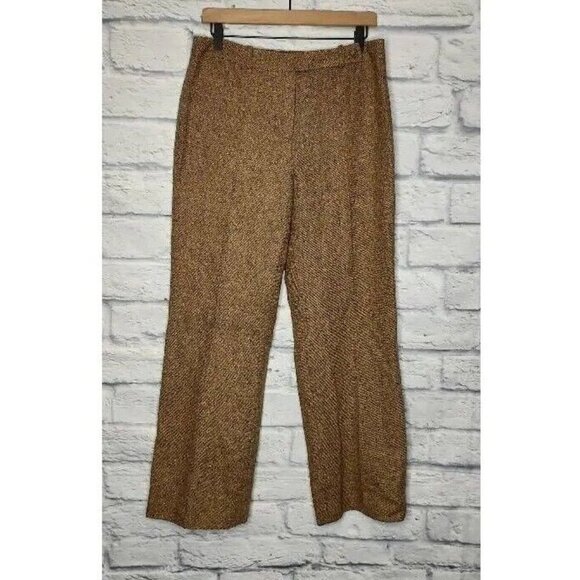 ANN Taylor Loft Womens Dress Career Pants Brown Lined Wool Blend 10 - Picture 1 of 7